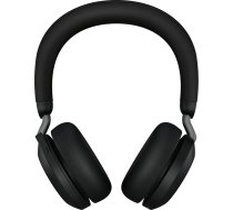 Jabra Evolve2 75 bezvadu austiņas ar uzlādes doku, 8 Micro tehnoloģiju - dubultās putu stereo austiņas ar modernu aktīvo trokšņu slāpēšanu, USB-C Bluetooth adapteri un UC saderību - melnas krāsas