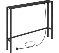 MAHANCRIS Konsoles galds ar uzlādes staciju, 100 cm ieejas galds, šaurs sānu galds, priekšnama galds ar rozetēm un USB ligzdām, metāla rāmis, piemērots viesistabai, guļamistabai, melns ACTBK968UE01