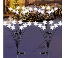 Ninonly Saules gaismas āra dārzam, 4 32 LED sniega pārslas Ziemassvētku gaismas ārā, ūdensizturīgs Ziemassvētku rotājums ārā, saules gaismas dārza rotājums Ziemassvētku zālienam ārā