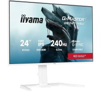 iiyama G-Master Red Eagle GB2471HSU-W1 61 cm 23,8 collu ātrs IPS LED spēļu monitors Full HD 240 Hz HDMI DP USB 3.2 USB-C 0,3 ms G-SYNC Augstuma regulēšana Pivot White
