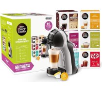 NESCAFÉ DOLCE GUSTO Delonghi Nescafé Dolce Gusto Mini Me kapsulu kafijas automāta sākumkomplekts ar 6 kafijas kapsulu kastītēm, EDG155.BG, 230 mililitru, melns un pelēks