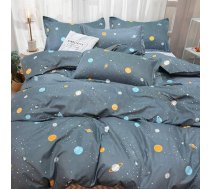 AShanlan Kosmosa gultas veļa 135 x 200 cm Bērnu zēnu zilas planētas zvaigznes kosmosa sega Visums Bērnu gultas veļas komplekts atgriezenisks motīvs Mikrošķiedras zēnu gultasveļa ar spilvendrānu 80 x 80 cm