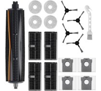 18 gab. aksesuāri Dreame L10s Pro Ultra Heat, priekš Dreame L10s Ultra Gen 2 / Mova E30 Ultra/X30 Ultra, 1 galvenā birste, 4 salvetes, 4 filtri, 4 putekļu maisiņi, 4 sānu birstes, 1 tīrīšanas birste