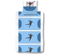 MTOnlinehandel TRAUMHELDEN 100% kokvilnas gultasveļa 135 x 200 cm - Handbola sports - gultasveļa bērniem, pusaudžiem un pieaugušajiem - 1 spilvendrāna 80 x 80 cm + 1 sega 135 x 200 cm