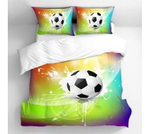 Futbola gultasveļas komplekts, bērnu gultasveļa 135 x 200 cm ar futbola motīvu, 3D futbola sporta sega zēniem, zēniem, pusaudžiem (220 x 240 cm, B)