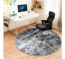 Capslpad neslīdošs apaļš krēsls, 120 x 120 cm, melns abstrakts grīdas aizsardzības paklājs, spēļu galda krēsla paliktnis, galda paklājs cietām grīdām, birojam, biroja krēslam