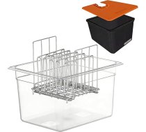 12 L Sous Vide konteiners, Sous Vide konteiners ar vāku un plauktu Sous Vide pannai, daudzfunkcionāls caurspīdīgs konteiners, piemērots zivīm, gaļai un dārzeņiem (komplekts)