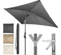 4smile SunnyShade Modern Balcony Parasol with Protective Cover, Anthracite, Rectangular Parasol 200 x 125 cm, Sun Protection Balcony with UV 50+, Balcony Umbrella with Crank, Bendable and Height