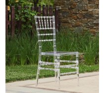 Transparent Acrylic Stackable Chair, Shatter-Free Plastic Chair for Dining Room, Patio & Event with Ergonomic Seat (45 x 39 x 92 cm)