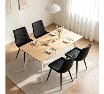 YLGJ&TIDY Dining Room Chairs, Set of 4, Kitchen Chairs with Faux Leather & Metal Legs, Ergonomic Upholstered Chairs, Dining Room Chairs for Dining Room, Kitchen, Living Room, up to 136 kg (Black, Set