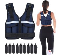 Sportneer regulējama svara veste 0,9–8 kg/0,9–19 kg, 16-in-1 ātri regulējama skriešanas veste vīriešiem un sievietēm, spēka treniņiem, vingrošanai un sporta zālei, augstas kvalitātes svara veste