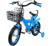 Bērnu velosipēds 12 collas meitenēm un zēniem, bērnu velosipēds ar palīgritentiņiem, zvaniņu un grozu, augstumā regulējams velosipēds bērniem, bērnu velosipēds no 3 gadu vecuma, sarkans/zils/dzeltens