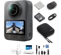 DJI Osmo 360 ar piederumiem, kamera ar 1 collu sensoru 360° ierakstiem, sporta kamera ar 100 minūšu ieraksta laiku, 8K 360° video, 120 MP fotogrāfijas, ūdensizturīga (uzlādes spraudnis + tīrīšanas komplekts + SD karte)