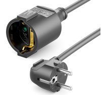 deleyCON 7,5m Stromkabel Verlängerungskabel Schutzkontakt Strom Kabel Netzkabel Verlängerung 16A 3680W Haushalt Büro Werkstatt Multimedia Schwarz