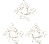 Zerodeko Pack of 3 Ziemassvētku rotājumi Ziemassvētku virtene Iekštelpu sirds rotājumi Caurspīdīgi rotājumi Ziemassvētku sveces vainags pērlīšu virtenes Ziemassvētku vainagu rotājumi Loks Zelta akrils