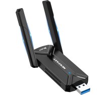 NEWFAST Jaudīgs WiFi Stick, 7 Pack BE6500 U373 Tri-Band 2.4G/5G/6G WiFi Stick datora Wi-Fi adapteris ar dubulto augstas stiprības antenu USB 3.0 WPA3 WiFi Dongle Saderīgs ar
