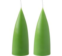 Kunstindustrien Pillar Candles, ražotas Dānijā, 43 pieejamās krāsas, dāņu izcelsmes, krāsotas pīlāru sveces, ilgs degšanas laiks - 15 stundas, sveces dekorēšanai, 2 gab., 6,5 x 16 cm (gaiši zaļa)
