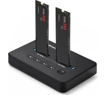 Dokēšanas stacija m.2 nvme ssd | pcie | usb-c | 20gb/s | dual 2x8tb | klonēšana bezsaistē