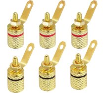 avotu karte Bananenstecker, 4 x 4 mm Panelmontage, Bananenbuchse, 4 mm Buchsenstecker für Bananenstecker, Rot und Schwarz, 6 Stück