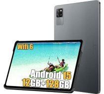 Blackview Tab60 WiFi planšetdators Android 15, 12GB RAM + 128GB ROM + 1TB TF, Octa Core, WiFi 6 planšetdators, 10,1 collu HD+ displejs, 5100mAh, 8MP+5MP, Widevine L1/3,5 mm Jack/OTG/FM, melns