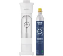 GROHE Blue Fizz 31941L00 Ūdens karbonizatora sākumkomplekts (3 regulējami burbuļu līmeņi, ar CO2 pudeli, 1 x 0,85 l ūdens pudele + tīrīšanas pulveris), balts