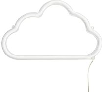 Amped & Co Cloud LED neona sienas gaisma, auksti balta, 16" x 9,5", 2,1 m caurspīdīgs kabelis, 12V adapteris