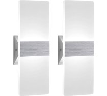 2 gab. sienas apgaismojums iekštelpās 12 W sienas lampa LED akrila sienas apgaismojums moderns dzīvojamai istabai guļamistabai kāpņu telpai gaitenim auksti balta 6000 K