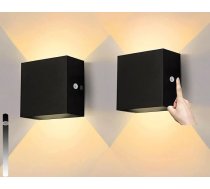 Dimmējams LED sienas apgaismojums ar slēdzi, alumīnija moderns augšupvērsts sienas lukturis, 3000 K silti balta, melns, 12 x 12 cm, iekštelpu sienas apgaismojums viesistabai, guļamistabai, gaitenim, vannas istabai (melns, silti balts, dimmējams)