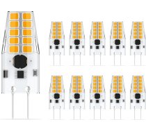BVCL G4 LED spuldzes ar regulējamu apgaismojumu, 3 W, aizvieto 3 W halogēno spuldzīti, maiņstrāva 12-24 V, 300 lm, bez mirgošanas, 10 gab. iepakojumā (silti balta, 3000 K)