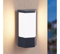 Aipsun 24 W LED sienas lampas āra/iekšpusē, antracīts, 2000 LM āra apgaismojums, IP65, alumīnija + PC sienas lampa, 3000 K silti balta āra gaisma, moderns āra sienas apgaismojums terasei, dārzam, balkonam