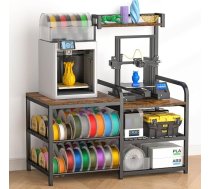 ikkle 3D printera galds ar filamentu plauktu, augstas izturības filamentu turētājs 3D printerim, filamentu žāvētājs, filamentu turētājs PLA/ABS/TPU/neilona filamentiem, organizators drukāšanas stacijai un birojam, brūns