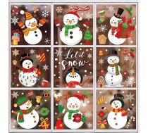 AnyDesign 9 loksnes Ziemassvētku logu uzlīmes Cute Snowman Window Stickers Double Sided Let It Snow Winter Window Decoration for Christmas Holiday Home Decoration Party Supplies