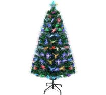 Mākslīgā Ziemassvētku eglīte 150 cm, Utenas eglīte ar apgaismojumu, 170 PVC uzgaļi, integrēta daudzkrāsaina stikla šķiedras gaisma, metāla statīvs