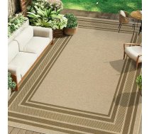 Famibay Āra paklājs 200 x 300 cm Brūns liels balkona paklājs Mazgājams neslīdošs džutas iekštelpu āra paklāji dzīvojamai istabai Balkons Dārzs Dārzs Terase Džutas izskats