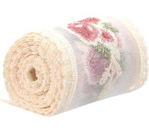 EXCEART 1 x matu piespraude Materiāls DIY Apģērbu aksesuāri Dāvanu lente Dzija Mežģīņu lente Elastīga mežģīņu lente Dekoratīvā lente Kāzu lenta Galvas lenta Vainags Vītne Izšūšana Līgavas Piping