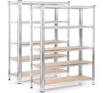 Wiltec 2 plaukts, 180 x 120 x 40 cm, 875 kg kopējā slodze, cinkota tērauda plauktu komplekts ar 5 plauktiem, darbnīcas plaukti