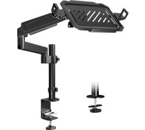 PUTORSEN Monitor Arm with Laptop Mount for 17 to 32 Inch LCD LED Screen and up to 17 Inch Notebook, 55.5 cm Height Adjustment (30.8 cm Rod), Tilt, Pan & Rotate