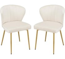 Sepnine Velvet Dining Room Chairs, Set of 2, Modern Kitchen Chairs, Upholstered Chairs, Dining Room, Ergonomic Dining Chairs with Golden Legs for Living Room, Bedroom, Kitchen (Beige)