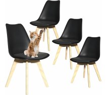 YLGJ&TIDY Dining Room Chairs, Set of 4, Ergonomic Upholstered Chairs, Modern Kitchen Chairs, Sturdy & Comfortable Dining Room Chairs for Living Room, Kitchen, Restaurant (Black, Set of 4)