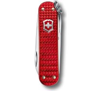 Victorinox Classic Precious Alox kabatas nazis, 5 funkcijas, daudzfunkcionāls instruments ar šķērēm, skrūvgriezi un atslēgu gredzenu, komplektā ar dāvanu kasti, leģendārajā sarkanajā krāsā