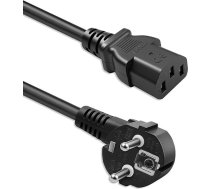 Strāvas kabelis | leņķveida schuko kontaktdakša cee 7/7 (e/f) | iec c13 | 3x1.0mm2 | tīra vara cu | 2m