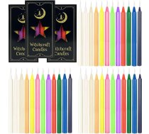 Knaiblīšu sveces, 36 krāsainu sveču iepakojums, 1,2 x 16 cm Knaiblīšu sveces galda dekorēšanai un rituāliem, lūgšanām, meditācijai un svinību dekorēšanai.