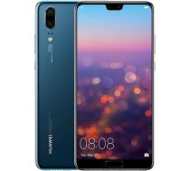 Huawei P20 viedtālrunis, 14,7 cm / 5,8 collas, 128 GB iekšējās atmiņas, 4 GB RAM, 20 MP + 12 MP Leica Dual Camera, Android 8.1, EMUI 8.1, zils