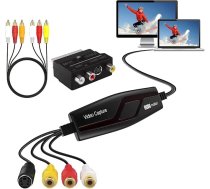VHS uz digitālo pārveidotājs, video uztveršanas kartes ierīce, VHS VCR Hi8 Mini DV uz Mac digitālais pārveidotājs, RCA uz USB video pārveidotājs PC, TV, atskaņotājs, videokamera, atbalsts PAL/NTSC, Mac Windows Vista