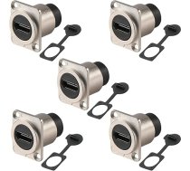 PENGLIN 5 gab D tipa HDMI paneļa stiprinājuma ligzda ar ūdensnecaurlaidīgu putekļu vāciņu 5 gab D tipa HDMI paneļa stiprinājuma ligzda sieviete - sieviete