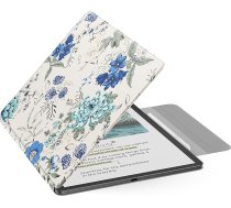 MoKo magnētiskais futrālis jaunajam 11 collu Kindle Scribe 2025 (3. paaudzes) un Kindle Scribe Colorsoft 2025 (1. paaudzes) - plāns Folio Premium PU ādas vāciņš ar pildspalvas aizdari un automātisku miega modināšanu, balts/zils