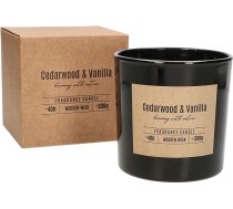 KOTARBAU Aromatizētas sveces stikla svecē ar koka dakts smaržu dāvanas ar patīkamu aromterapiju Dekoratīvās sveces ciedru koks un vaniļa