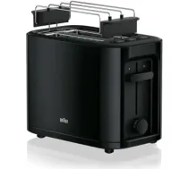 Braun HT 3010 BK Grauzdētava, dubultie slots, noņemama drupatas paplāte, uzsildīšanas un atkausēšanas funkcija, 7 grauzdēšanas līmeņi, atsevišķs bulciņu piederums, melns