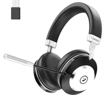 Bezvadu Bluetooth austiņas ar trokšņu slāpēšanas mikrofonu, USB dongle, austiņas uz ausīm birojam, datoram/laptuāram/tabletam/telefonam, komandām/izmēra/skipam, dubults savienojums
