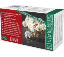 Konstsmide 3157-103 LED pasaku gaismas, lielas metāla lodes/10 silti baltas diodes/3x AA 1,5 V baterijas, caurspīdīgs kabelis/balts